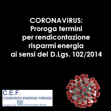 CORONAVIRUS_Rendicontazione risparmi energia